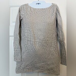 Y2K CACHE shimmer silver Gray Patterned Long Sleeve Top crocodile